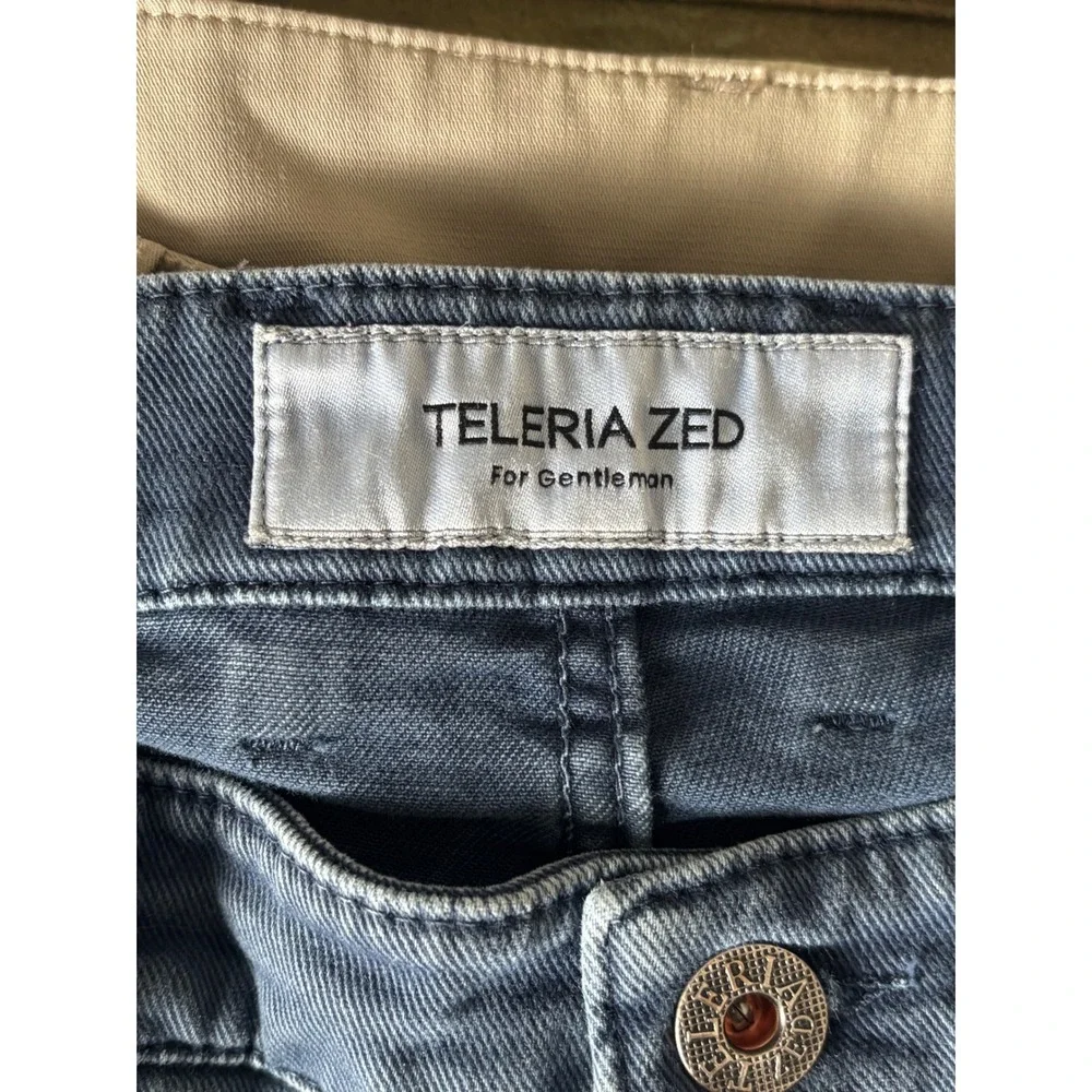 Teleria Zed Chicago 19 A Mens Blue Grey Italian Jeans Pants 34 Made in Italy